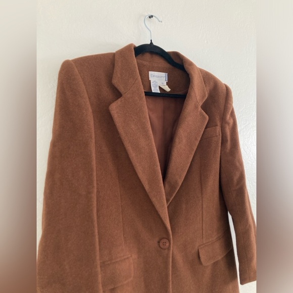 Vintage Brown Wool Blend Blazer Shoulder Pads Women's Size 10 PETITE Diversity - Picture 2 of 14